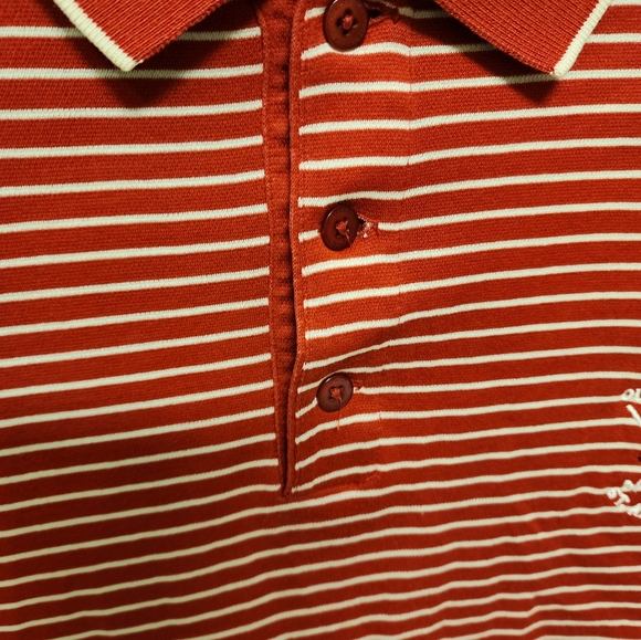 Cutter And Buck Cotton Red And White Large Striped Polo. Old Course St. Andrews. - Picture 4 of 9